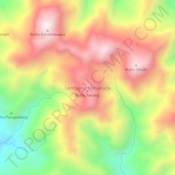 Lembang Mesakada topographic map, elevation, terrain