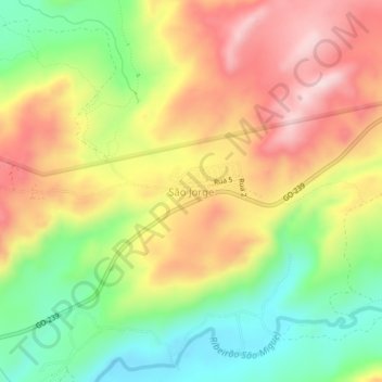 São Jorge topographic map, elevation, terrain