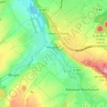 Le Bas topographic map, elevation, terrain