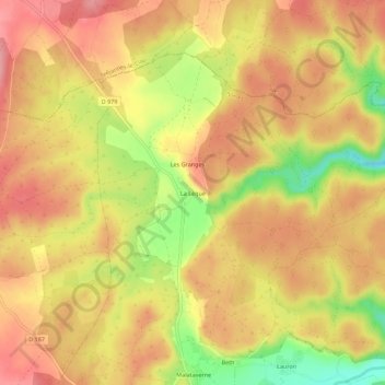 La Lèque topographic map, elevation, terrain
