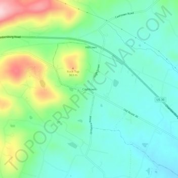 Cashtown topographic map, elevation, terrain