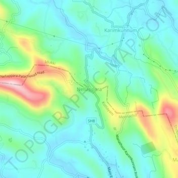 Nellappara topographic map, elevation, terrain