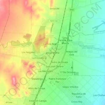 Jesús María topographic map, elevation, terrain