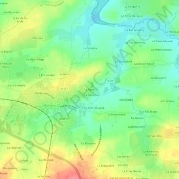 La Barre topographic map, elevation, terrain