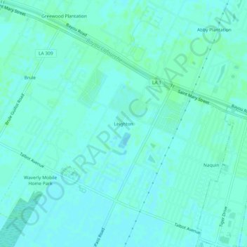 Leighton topographic map, elevation, terrain