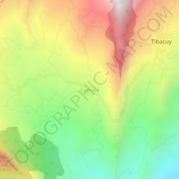 Cumaca topographic map, elevation, terrain