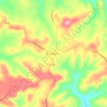 Cub Run topographic map, elevation, terrain