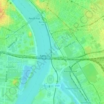 Ziggurat topographic map, elevation, terrain