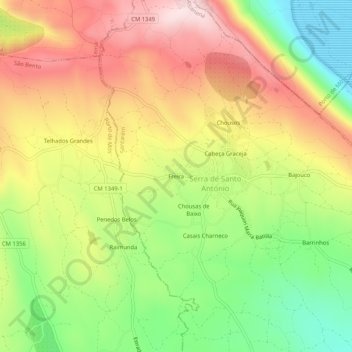 Freira topographic map, elevation, terrain