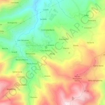 Verdù topographic map, elevation, terrain