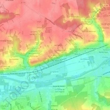 La Bernerie topographic map, elevation, terrain