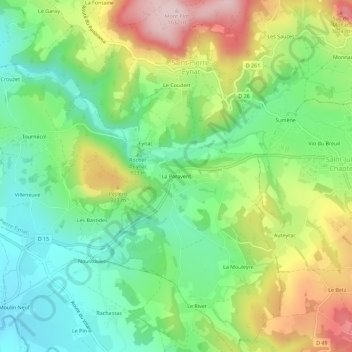 La Paravent topographic map, elevation, terrain