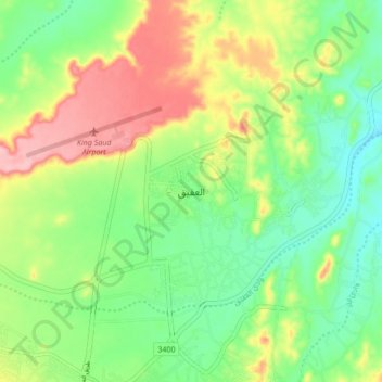 Al `Aqiq topographic map, elevation, terrain