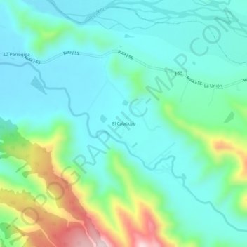 El Calabozo topographic map, elevation, terrain