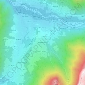 Les Villard-Dessous topographic map, elevation, terrain