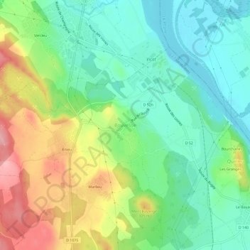 Bouvesse topographic map, elevation, terrain