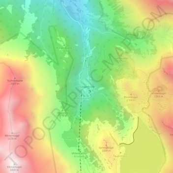 Enzingerboden topographic map, elevation, terrain