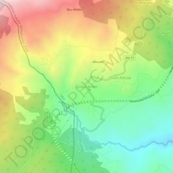Ouled Amer topographic map, elevation, terrain