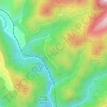 Euira topographic map, elevation, terrain