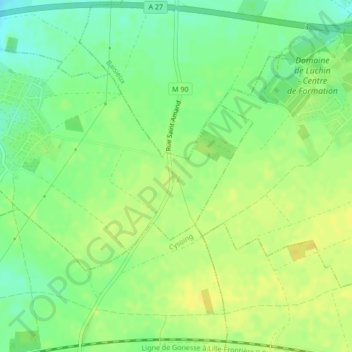 Carrefour de l’Arbre topographic map, elevation, terrain