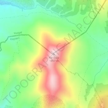 Kel Dağı topographic map, elevation, terrain