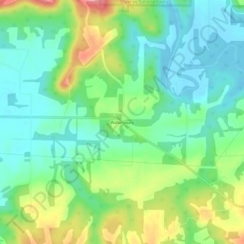 Waltersburg topographic map, elevation, terrain