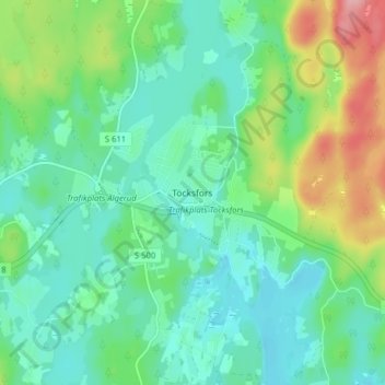 Töcksfors topographic map, elevation, terrain