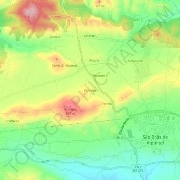 Farrobo topographic map, elevation, terrain