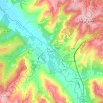 Ponte Rotto topographic map, elevation, terrain