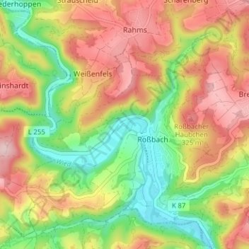 Niederbuchenau topographic map, elevation, terrain