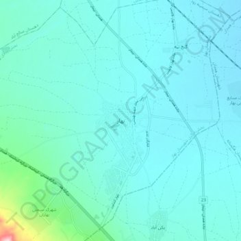 Bahar topographic map, elevation, terrain