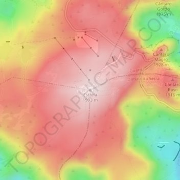 Estrela topographic map, elevation, terrain