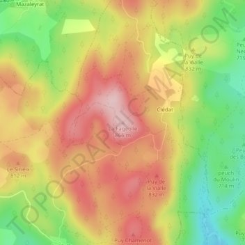 La Fageolle topographic map, elevation, terrain