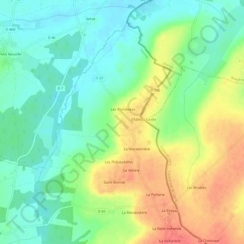 Les Mittons topographic map, elevation, terrain