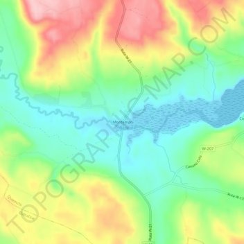 Montemar topographic map, elevation, terrain