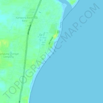 Pantai Balok topographic map, elevation, terrain
