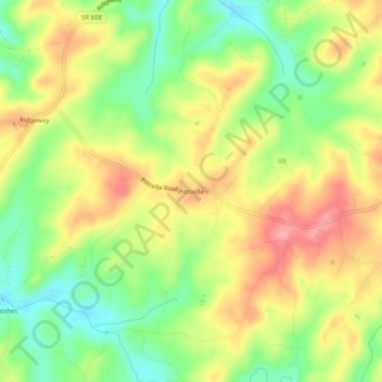 Pittsville topographic map, elevation, terrain