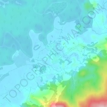 Cacao topographic map, elevation, terrain