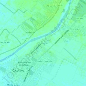 Viduque topographic map, elevation, terrain