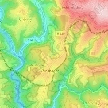Bornstal topographic map, elevation, terrain