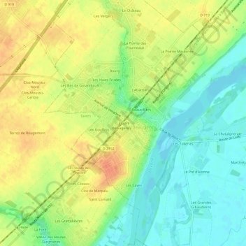 La Gare topographic map, elevation, terrain