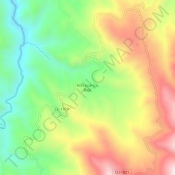 Uchuccarcco Bajo topographic map, elevation, terrain