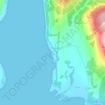 Port Lamont topographic map, elevation, terrain