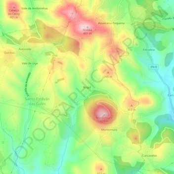 Rogel topographic map, elevation, terrain