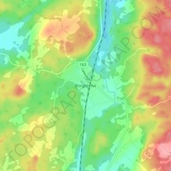 Borgstena topographic map, elevation, terrain