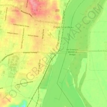 Decatur topographic map, elevation, terrain
