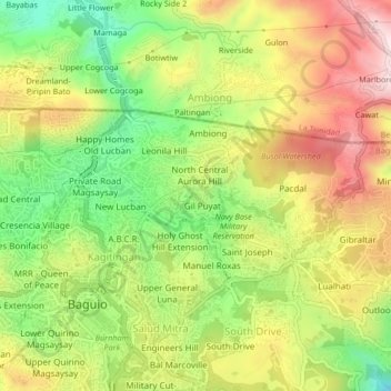 East Modern Site topographic map, elevation, terrain
