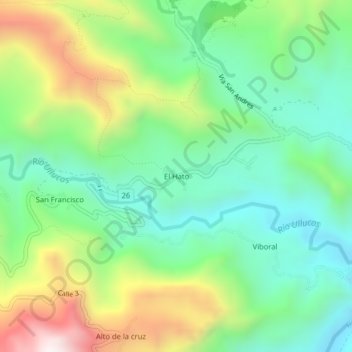 El Hato topographic map, elevation, terrain