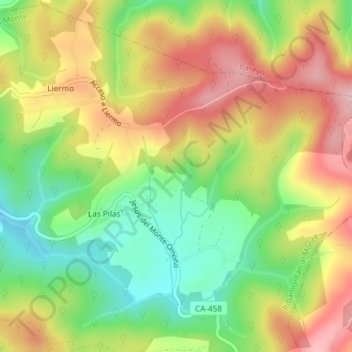 Riomonte topographic map, elevation, terrain