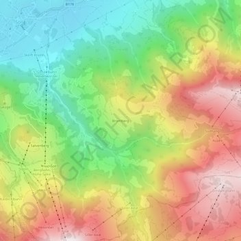 Bromberg topographic map, elevation, terrain